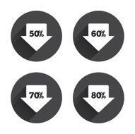 Sale arrow tag icons Discount symbols N26