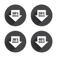 Sale arrow tag icons Discount symbols N27