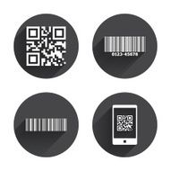 Bar and Qr code icons Scan barcode symbol N4