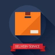 Delivery service icon on background in flat design style