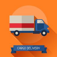 Cargo delivery icon on background in flat design style N2