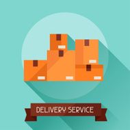 Delivery service icon on background in flat design style N2