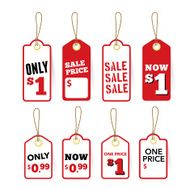 Sale Tags Price and One price label