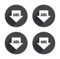 Sale arrow tag icons Discount symbols N28