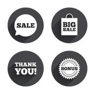 Sale speech bubble icon Thank you symbol N12
