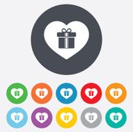 Gift box sign icon Love Present symbol N5