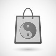 Shopping bag icon with a ying yang