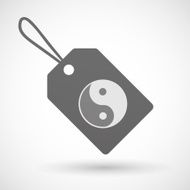 Shopping label icon with a ying yang