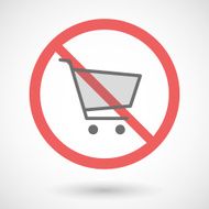 Forbidden signal with a shopping cart