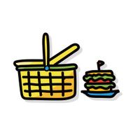 shopping basket color doodle N2