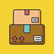 logistics freight color line icon