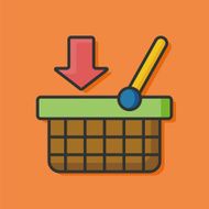 shopping basket color line icon