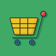 shopping cart color line icon