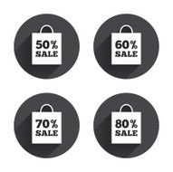 Sale bag tag icons Discount symbols N46