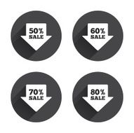 Sale arrow tag icons Discount symbols N29