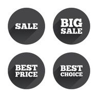 Sale icons Best choice price symbols N5