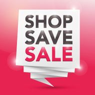 SHOP SAVE SALE poster design element