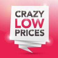 CRAZY LOW PRICES poster design element