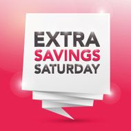 EXTRA SAVINGS SATURDAY poster design element