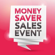 THE MONEY-SAVER SALES EVENT poster design element
