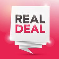 REAL DEALS poster design element