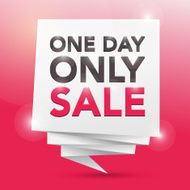 ONE DAY ONLY SALE poster design element