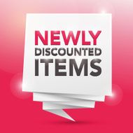 NEWLY DISCOUNTED ITEMS poster design element