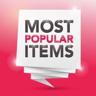 MOST POPULAR ITEMS poster design element