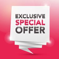 EXCLUSIVE SPECIAL OFFER poster design element