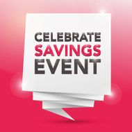 CELEBRATE SAVINGS EVENT poster design element