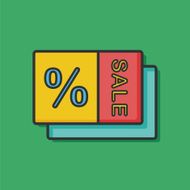 sale price tag color line icon N3