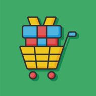 shopping cart color line icon N2