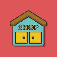 shop store color line icon