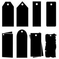 Vector Set of Blank Tag Silhouettes N2