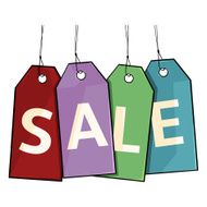 Vector Cartoon Sales Tags with Letters S A L E