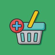 shopping basket color line icon N2