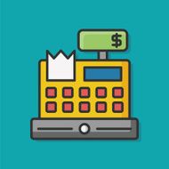 Cash register color line icon N2