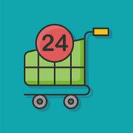 shopping cart color line icon N3