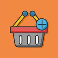 shopping basket color line icon N3