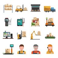 Warehouse icons flat N3