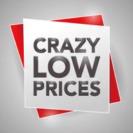 CRAZY LOW PRICES poster design element N2