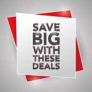 SAVE BIG WITH THESE DEALS poster design element N2