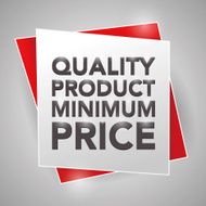 QUALITY PRODUCT MINIMUM PRICE poster design element N2