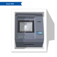Street ATM teller machine inserting card menu