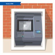 Street ATM teller machine inserting card