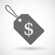 Shopping label icon with a dollar sign