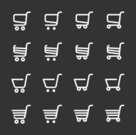 shopping cart icon set line version vector eps10
