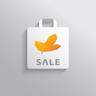 Autumn sale poster design Discounts template with shopping bag and