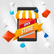 Online shopping concept with white background