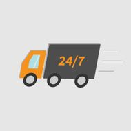 Free delivery car service Truck with speed line Isolated Flat